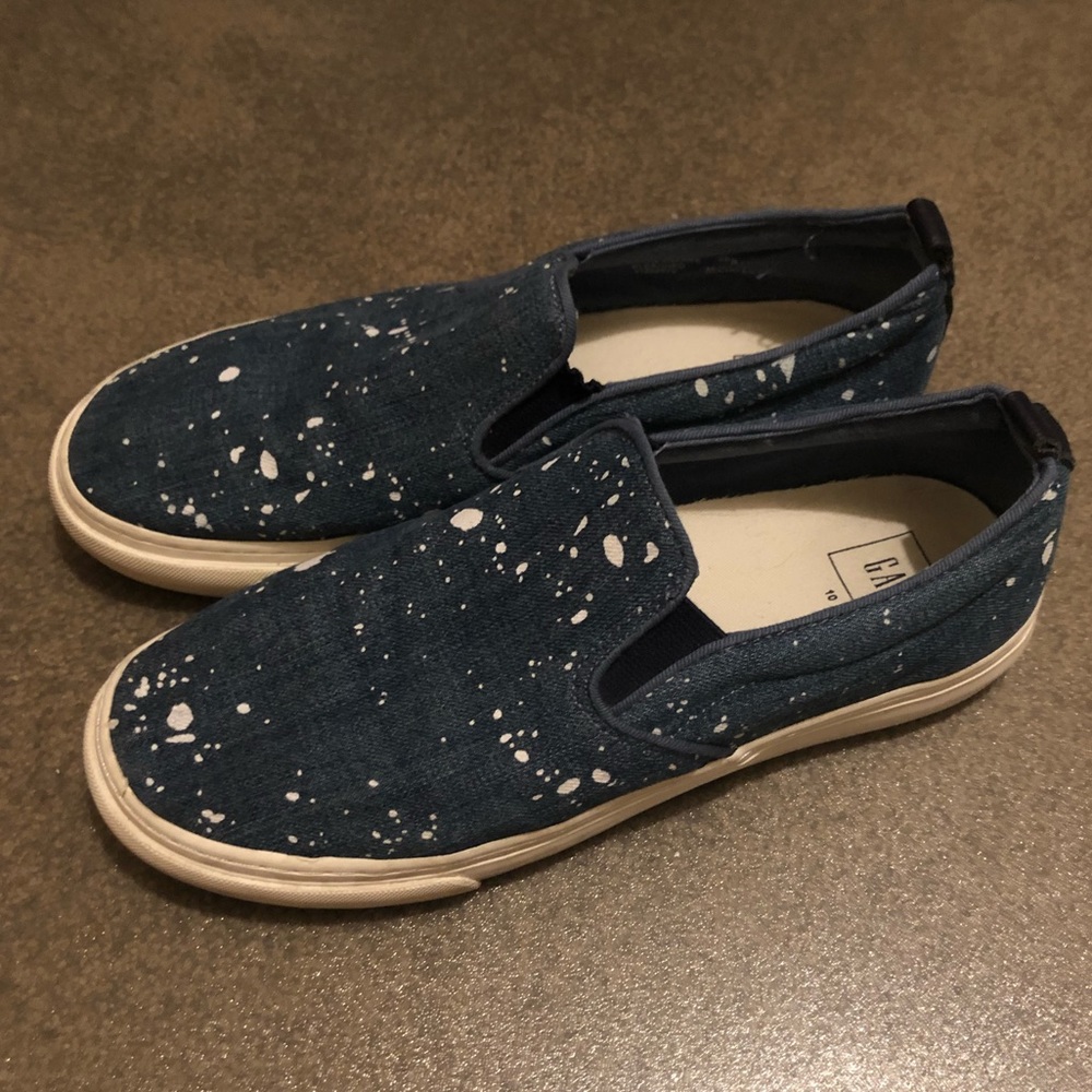 Gap bleached denim slip on sneaker slide on casual cute 10